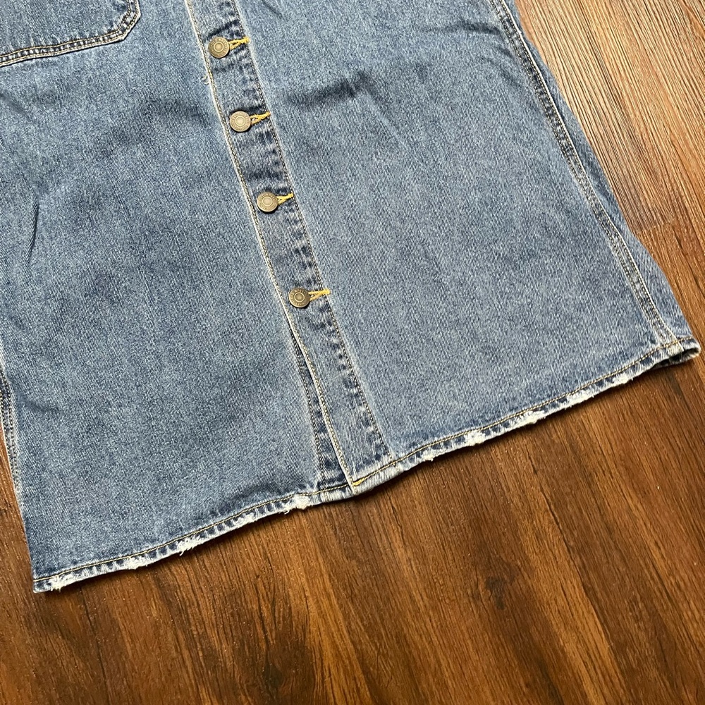 Old Navy Denim Button-Front A Line Midi Skirt - Picture 2 of 6